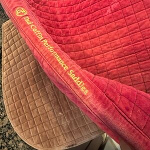 Red and Taupe Tad Coffin Saddle Pad